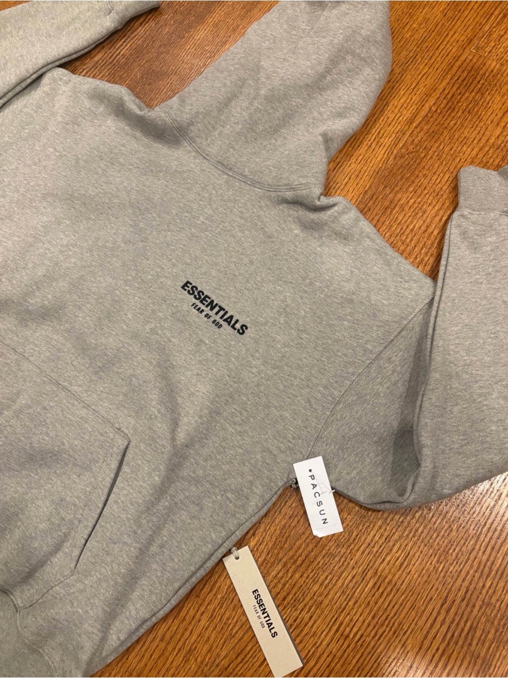 Essentials Crewneck Pullover Hoodie in Light Grey